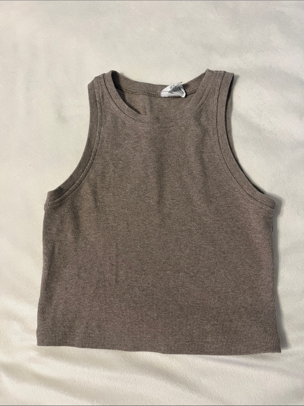 Tilly's Ribbed Crewneck Crop Tank - Brown